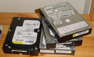 Stack of hard drives