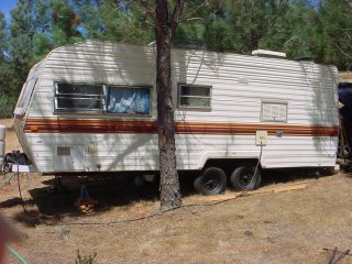 Trailer in the trees